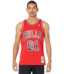 Mitchell & Ness NBA Swingman Road Jersey Bulls 97 Dennis Rodman, Scarlet, XL