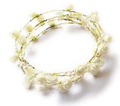 Jyayasi 2Pcs Flower Crown Boho Roses Wreath Artificial Bridal Headpiece Tiaras for Wedding Birthday's Christmas Hawaiian Vivah Party Festival Tiaras for Girls Women (Pack of 2) (Off White)