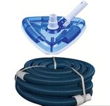 BlueWave Triangular Transparent Triangle Pool Vacuum Head Inground Above Ground Swimming Pool and 6 Meter In Length Hose Pipe, 38mm EVA Vacuum Hose With Standard Cuff Link