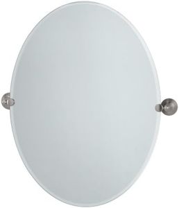 Gatco 4369LG Charlotte Large Oval Wall Mirror, Satin Nickel