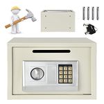 Fireproof Digital Safe Box Home Safes for Cash, Jewelry Money, Large Safe with 2 Keys, 4 Locking Bolts,Home Office Security Lock Wall Hanging Safety Storage Box, 16L