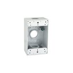 Hubbell-Bell 5324-1 2-Inch Deep 1-Gang 3 Outlet Weatherproof Box 18.3 Cubic Inch, White