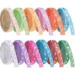 NiArt Self Adhesive Crystal Rhinestone Ribbon Set of 12 Colors, 12 Yards of Sparkling Decorative Ribbons, 0.39 Inch Width, Easy-to-Apply Adhesive Backing for DIY Crafts, Home Decor and Special Events