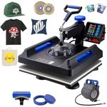 VEVOR - 5 in 1 Heat Press - 15x15 Heat Press Machine with Hat Press, 360° Rotation with Multifunction Rotary Digital Control for T-Shirts, Tumblers, Mugs,
