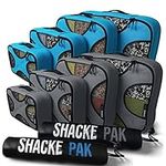 Shacke Pak - 5 Set Packing Cubes with Laundry Bag (Aqua Teal) & Shacke Pak - 5 Set Packing Cubes with Laundry Bag (Dark Gray)