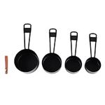 2LB Depot | Stainless Steel Measuring Cup Set - Kitchen Measuring Cups Set - Ideal for Liquid or Dry Ingredients - Easy To Use, Clean, and Store - Ideal Gift for Cooking Enthusiasts (Black)
