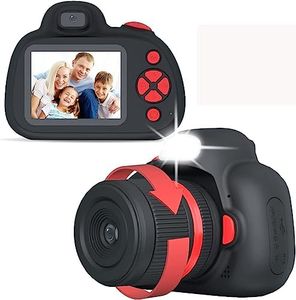 LEQTRONIQ Digital Camera for 3-8 Year Old Kids; Video Camcorder with Flash, 2.4 inch IPS Screen; Birthday Toys for Boys & Girls (Black)