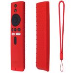 Oboe Silicone Tv Remote Cover Compatible with Xiaomi Mi TV Remote Netflix/Amazon Model 4X (65,55,50,43 inch)/ 4A (40 inch) Protective Case with Remote Loop (Red) [Remote NOT Included]