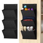 Yocice Wall Mounted Hanging Organizer 2Pack,Shoes Rack/Can Store 6Pairs of Plus-Size Sneakers,Also Stores Boots.with Sticky Hanging Mounts, Shoes Holder,Door Shoe Hangers (SM08-Black-2)