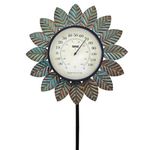 VIOYOUNS Outdoor Thermometer Decorative-42Inch Metal Leaf Garden Stake,Outside Thermometer for Patio Garden Decor for Yard and Lawn Decorations