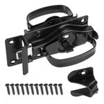 SANKINS Gate Door Latch, Dual-Sided Operation, Heavy Duty Durable Gate Door Latches for Wooden, Vinyl, Metal Gates, Suitable for Inward and Outward Opening Gates, Enhanced Security with Lock, Black