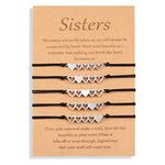 GBTBYS 5 Sisters Bracelets Jewelry Matching Heart Best Friend Friendship Bff Distance Bestie Bracelets Set Sisters Gifts from Sisters for 5 Big Middle Little Younger Sister Girls Women Birthday Gifts