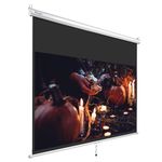 Instahibit 72" 16:9 Manual Pull Down Projector Screen Self-Locking Home Meeting Room Classroom Restaurant Bar