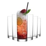 LAV Collins Tall & Slim Glasses for Cocktails, Mojito, Iced Coffee, Juice | Highball Glasses Set of 6 | Restaurant, Bar Glasses for Beverages, Clear Mixed Drink Glass, Clear Drinking Cups | 12.2 oz