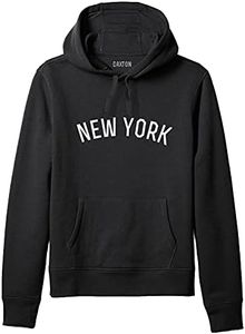 Daxton Adult Unisex Soft Pullover USA Cities States Comfort Hoodie Fleece Sweatshirt, New York Black White, 2XL