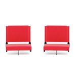 Flash Furniture Grandstand Portable Stadium Seats for Bleachers or Benches, Folding Padded Stadium Chairs with Handle, Pack of 2, 500 lb. Weight Capacity, Red