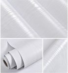 Abyssaly White Wood Paper Decorative Self-Adhesive Film for Furniture Real Wood Tactile Easy to Clean Perfectly Covers The Surface Without Passing Through The Primary Colors 11.8" X 78.7"