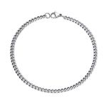 PROSTEEL Men and Women Metal Cuban Chain Bracelet 3mm 21CM Stainless Steel Bracelet