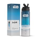 JoyJolt Stainless Steel Star Wars Water Bottle 22 oz with Straw Lid, BPA-Free Sports and Travel Vacuum Insulated Water Bottle, Destination Collection Hoth Bottle, Star Wars Gifts, JSW10895