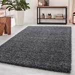 Abaseen Small Large Shaggy Rug Modern Rugs Living Room Extra Large Small Medium Rectangular Size Soft Touch Thick Pile Living Room Area Rugs Non Shedding (Dark Grey, 80x150 cm)