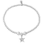 TRINK Brand Sparkle Star Sterling Silver Beaded Charm Bracelet