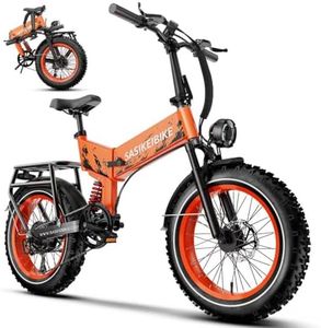 puttken Folding Electric Bike for Adults-Orange