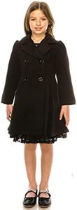 iGirldress Coat Long Sleeve Button Pocket Long Winter Coat Outerwear Black Size 12
