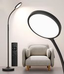 luckystyle Floor Lamp,Super Bright Dimmable LED Lamps for Living Room, Custom Color Temperature Standing Lamp with Remote Push Button, Adjustable Gooseneck Reading Floor Lamp for Bedroom Office Black