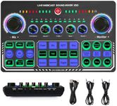 AnnuoYi Professional Audio Mixer,Sound Card Mixer,X50 Portable Audio Mixer With DJ Mixer Effects And Voice Changer For Singing/PC Video Chat/Live Streaming/Broadcast/Karaoke