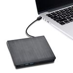 External DVD/CD Drive, USB 3.0 Combo Drive Portable CD/DVD +/-RW Drive Slim DVD/CD ROM Rewriter Burner High Speed Data Transfer Compatible with Laptop Desktop PC Windows and Linux OS Mac MacBook Pro