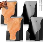 Yousoontic 4 Pcs 4lb Mineral Salt Block Holder Small Plastic Lick Salt Block Stand Horse Feeding Supplies for Whitetail Deer Goat Horses Stall Wall Derby Day Horse Race, Black, 4.33 x 2.76 x 7.4 in