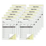 suituts 12 Pack Sales Order Book Receipt Order Form Pads 3.5 x 5.5 Inch, 2 Part Carbonless Duplicate Receipt Book Invoice Book for Business, 50 Sets Each Pad, Total 600 Sets