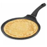 Blackmoor 26cm Pancake Pan/Non-Stick Pancake Frying Pan/Suitable for Induction Hob, Electric and Gas Hobs/Crepe Pan, Roti Maker, Omelette Pan, Chapati Pan, Tawa /, Black