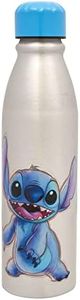 Disney 100 Aluminum Water Bottle 600ml – Official Merchandise by Polar Gear, Kids Reusable Non Spill BPA Free Recyclable - Ideal For School Nursery Sports Picnic, Silver