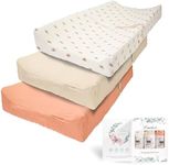 Primlect Muslin Changing Pad Cover for Boys Girls 100% Cotton Fitted Baby Diaper Changing Table 3 Pack Soft and Breathable for Standard Changing Table Topper 32"x16"
