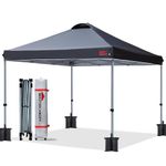 MasterCanopy Durable Ez Pop-up Gazebo Tent with Roller Bag(2.5x2.5M,Black)