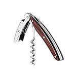 CORKAS Waiters Corkscrew, Professional Wine Opener, Multifunctional Double Hinged Stainless Steel Bottle Opener, Rosewood Handle with Foil Cutter, Wine Key for Waiters, Sommeliers, Bartenders