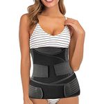 PLETHEON Neoprene 3 In 1 Postpartum Belly Band Post Pregnancy Abdominal Belt For Women After Birth Belly/Waist/Pelvis Wrap Postnatal Shapewear,(Fit From 30 Inch To 46 Inches Of Waist),One Size