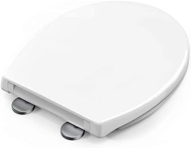 STOREMIC Toilet Seat Soft Close, Toilet Seats with Quick Release, Simple Top and Bottom Fixing, Sturdy Duroplastic Anti-Bacterial Toilet Lid with Stainless Adjustable Hinges, O Shape Loo Seat White