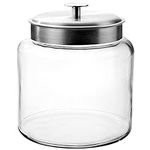 Anchor Hocking Montana Aluminium Storage Jar Glass, White, 19.5 x 19.5 x 24 cm