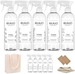 OIAIO Non-Toxic Home Cleaning - The Collection 5 Pack - Includes 5 Cleaners, 1 Canvas Tote, 1 Microfiber Cloth, 2 Coconut Husk Scrubers - Natural Organic Ingredients that Truly Perform
