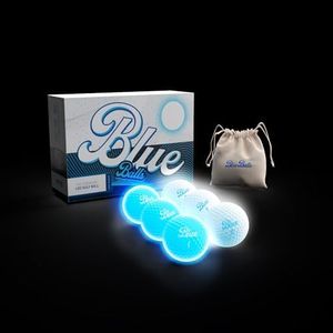 Blue Balls Premium LED Light Up Golf Balls | Glow in The Dark Golf Balls | Night Golf Balls | Funny Golf Gift | Bachelor Party - Father's Day-Birthday-Retirement (2 or 6 Pack) (Blue and White 6 Pack)