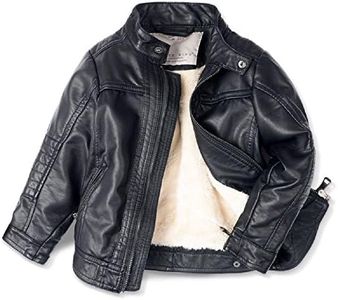 LJYH Boys leather jacket new spring children's collar motorcycle Faux leather zipper coat 4/5 yrs