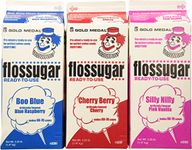 Cotton Candy Floss Sugar-Blue Raspberry, Pink Vanilla & Cherry-1/2 Gallon-three Pack