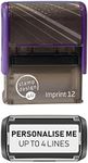 Imprint 12 48 x 18mm - Personalised Custom Made Self-inking Business Address Rubber Stamp - Up to 4 Lines of Text - with Black Ink Pad Included