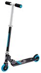 Mongoose Trace 100 Foldable Kick Scooter, Featuring Quick-Release Adjustable Height Handlebars with 100mm Wheels, Black/Blue