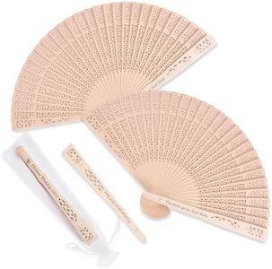 KBPTM Personalized Wedding Hand Fan - Custom Wooden Folding Hand Fan for Wedding Guests, Engraved Text Wedding Fans for Party Favor Bridal Shower (100)