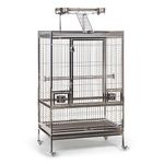 PREVUE PET PRODUCTS Large Stainless Steel Play Top Bird Cage, Rust Resistant Metal Cage for Birds with Rooftop Ladder and Playtop