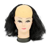 Novelty Scientist Cosplay Old Man Half Bald Head Wig, Black