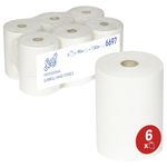 Scott, 6697, Slimroll Hand Towels , 1 Ply, White, 6 rolls x 190 m